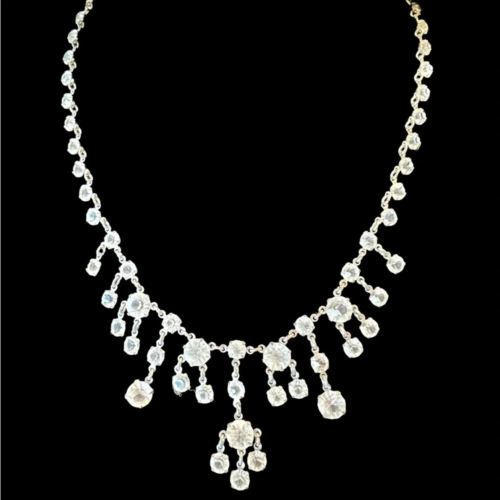 Beautiful Vintage Art Deco 15” Bridal Necklace